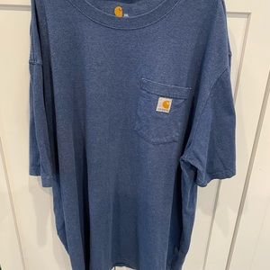 Vintage Blue Carhartt pocket tshirt Size 2XL